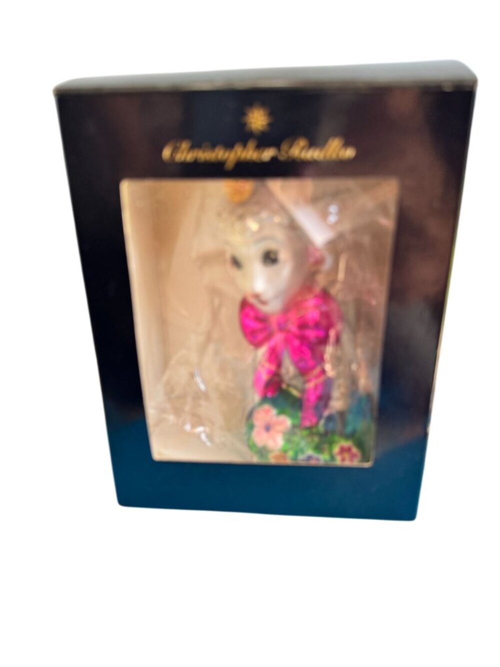 Christopher Radko Honey Lamb Glass Christmas Ornament 1999 Poland NOS Boxed - Picture 3 of 7